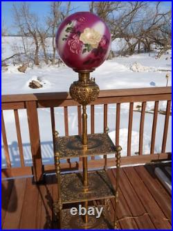 Antique Electrified Brass Covered Cast Iron Three-tier Piano Organ Floor Lamp