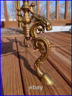 Antique Electrified Brass Covered Cast Iron Three-tier Piano Organ Floor Lamp