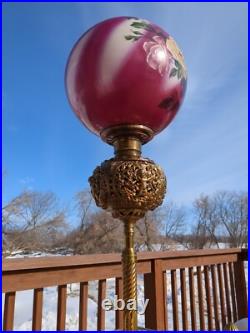 Antique Electrified Brass Covered Cast Iron Three-tier Piano Organ Floor Lamp