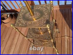 Antique Electrified Brass Covered Cast Iron Three-tier Piano Organ Floor Lamp