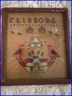 Antique Embroidery Stitched Sampler
