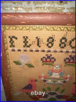 Antique Embroidery Stitched Sampler