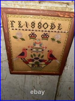 Antique Embroidery Stitched Sampler