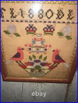 Antique Embroidery Stitched Sampler
