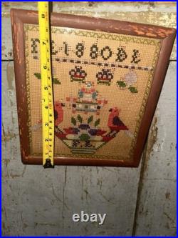Antique Embroidery Stitched Sampler