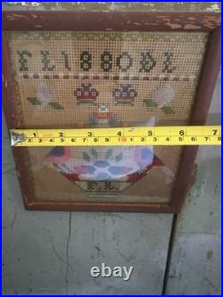 Antique Embroidery Stitched Sampler