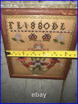 Antique Embroidery Stitched Sampler
