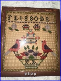 Antique Embroidery Stitched Sampler