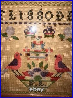 Antique Embroidery Stitched Sampler