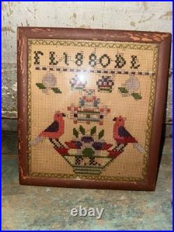 Antique Embroidery Stitched Sampler