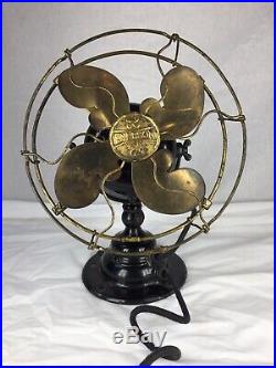 Antique Emerson 8 Brass Blade Electric fan with Bullwinkle Blades