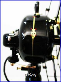 Antique Emerson Fan 6-Brass Blade 12-in, Model 71666 3-spd Oscillating