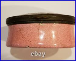 Antique Enamel Trinket Or Snuff Box Handpainted