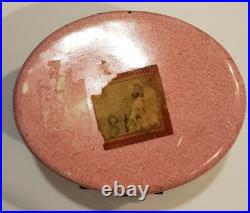 Antique Enamel Trinket Or Snuff Box Handpainted