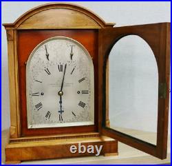 Antique English Dent Of London Walnut Triple Fusee 8 Bell Musical Bracket Clock