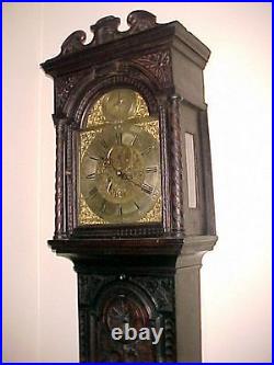 Antique English Tall Case Grandfather clock C. 1740, James Webster