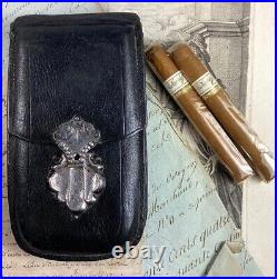 Antique European Fine Leather Cigar Case or Money Pouch, Wallet, Expands 1 3
