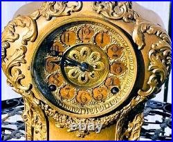 Antique F. Kroeber Clock Co. 1880's Germany Europe 8 Day Chiming Mantle Clock