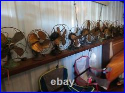 Antique Fan Collection Lot Of 14 westinghouse emerson victor century GE brass