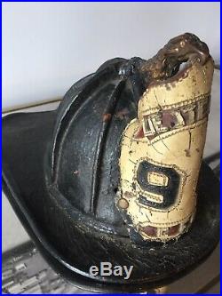 Antique Firemans Helmet Lieutenant Chicago Fire Department