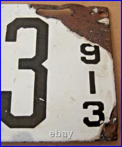Antique First Year Issued Original 1913 Colorado Porcelain License Plate #13613