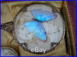 Antique Four Piece Butterfly Wing Vanity Set in Box Never Used - Lovely