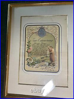 Antique Fraktur SET Pennsylvania Dutch Certificate 2x + 1 Artwork READ 1860s