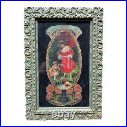 Antique Framed German Made 3D Advertising for Round Lake MN Minnesota