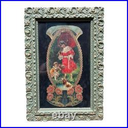 Antique Framed German Made 3D Advertising for Round Lake MN Minnesota