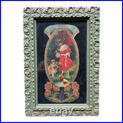 Antique Framed German Made 3D Advertising for Round Lake MN Minnesota