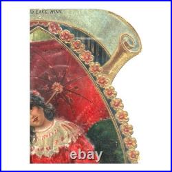 Antique Framed German Made 3D Advertising for Round Lake MN Minnesota