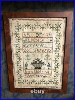 Antique Framed Sampler Worked by Ann Shirley 1812