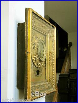 Antique French/Austrian Fancy Picture Gold Color Frame Wooden Clock