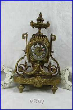 Antique French Bronze Mantel Ram head louis XVI clock S marti marked