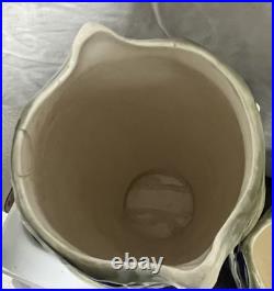 Antique French Gustave De Bruyn Barbotine Garnitures 3pc Mantle Set Art Nouveau