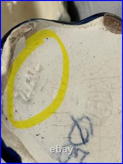 Antique French Gustave De Bruyn Barbotine Garnitures 3pc Mantle Set Art Nouveau