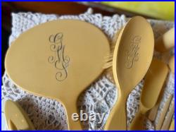 Antique French Ivory Celluloid Vanity Set 13pc E Dupont/Loonen France Edwardian
