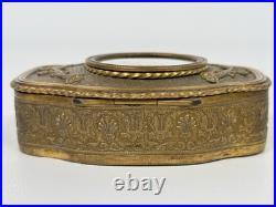 Antique French Louis XVI Miniature Portrait Painting Bronze Ormolu Box Casket