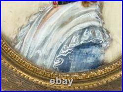 Antique French Louis XVI Miniature Portrait Painting Bronze Ormolu Box Casket