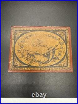 Antique French Metal Stamp Souvenir Box Vive La France Au Panier Fleuri