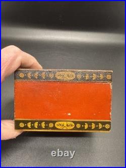 Antique French Metal Stamp Souvenir Box Vive La France Au Panier Fleuri