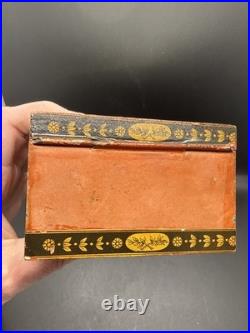 Antique French Metal Stamp Souvenir Box Vive La France Au Panier Fleuri