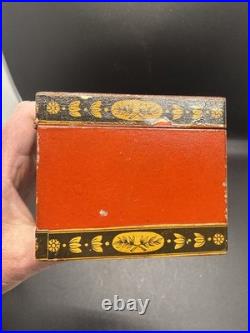 Antique French Metal Stamp Souvenir Box Vive La France Au Panier Fleuri