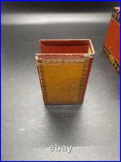 Antique French Metal Stamp Souvenir Box Vive La France Au Panier Fleuri