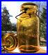 Antique-Fruit-Jar-Trademark-Lightning-Crude-Yellow-Amber-Putnam-225-Quart-Lid-01-hgl