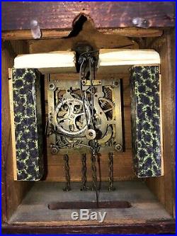 Antique G. G Berger West Germany Railroad Wooden Cuckoo Clock black Forest L@@k