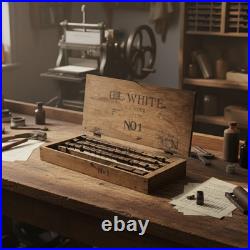 Antique G. L. White No. 1 Sign & Price Marker Wood Stamp Set