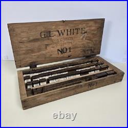Antique G. L. White No. 1 Sign & Price Marker Wood Stamp Set
