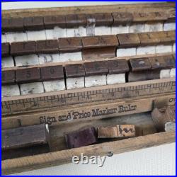 Antique G. L. White No. 1 Sign & Price Marker Wood Stamp Set