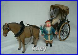 Antique German Blue Santa Horse & Carriage 23 Store Display Candy Container